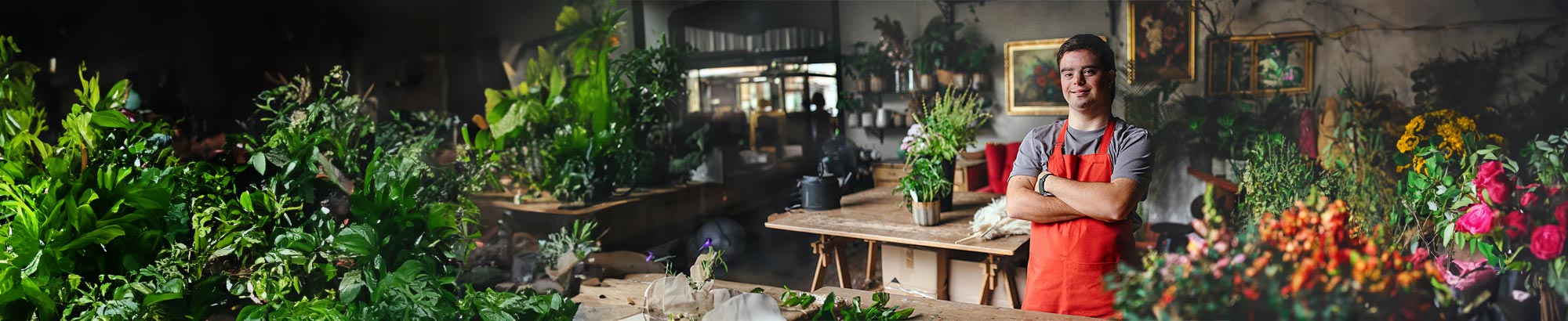 Florist stood in front of plants