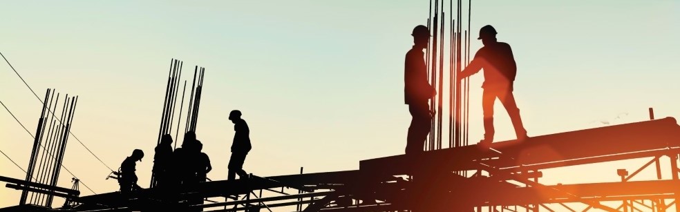 Workers on a building site